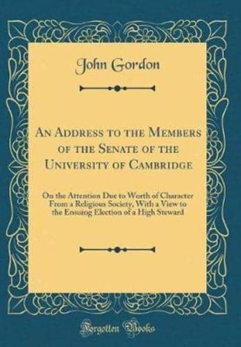 An Address to the Members of the Senate of the University of Cambridge