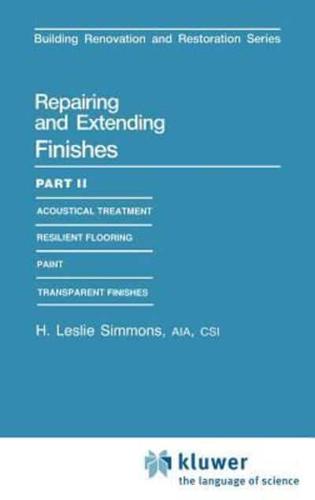Repairing and Extending Finishes: Part II: Resilient Flooring