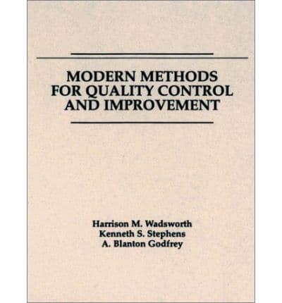 Modern Methods for Quality Control and Improvement