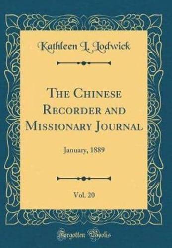 The Chinese Recorder and Missionary Journal, Vol. 20