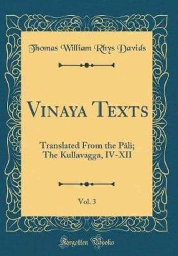 Vinaya Texts, Vol. 3