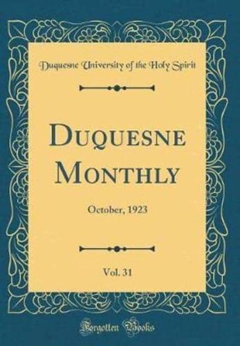 Duquesne Monthly, Vol. 31