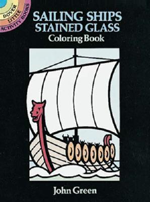 Sailing Ships Stained Glass Colouring Book