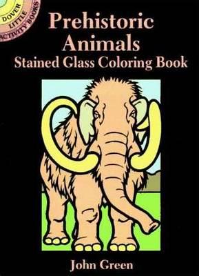 Prehistoric Animals Stained Glass Colouring Book