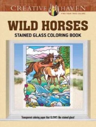 Creative Haven Wild Horses Stained Glass Coloring Book