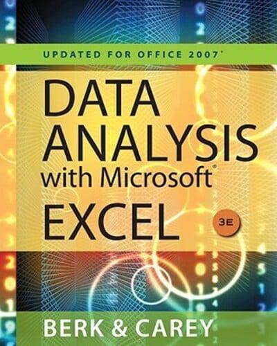 Data Analysis With Microsoft Excel(tm)