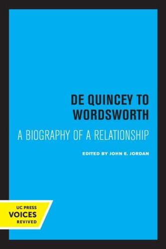 De Quincey to Wordsworth