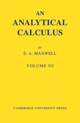 An Analytical Calculus for School and University
