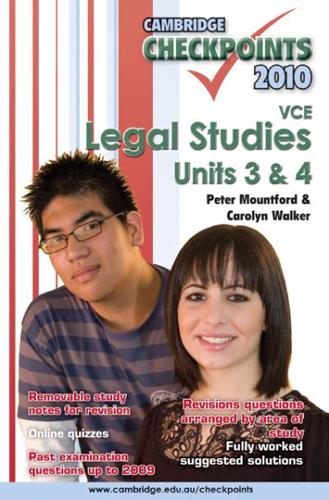 Cambridge Checkpoints VCE Legal Studies Units 3 and 4 2010