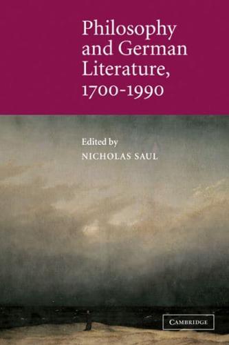 Philosophy and German Literature, 1700 1990
