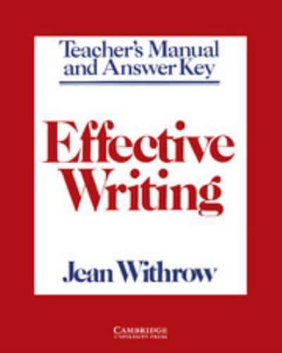 Effective Writing Teacher's Manual and Answer Key