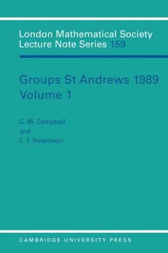 Groups St Andrews 1989: Volume 1