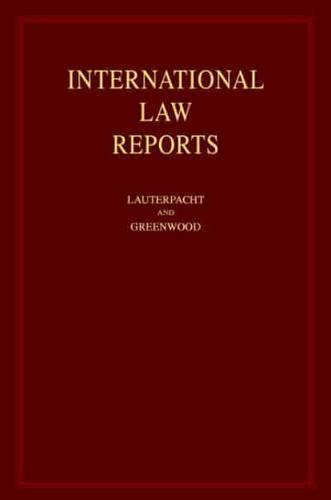 International Law Reports. Consolidated Indexes, Volumes 1-120