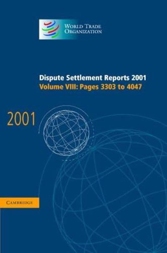 Dispute Settlement Reports 2001. Vol. VIII Pages 3303-4047
