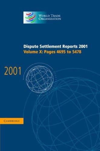 Dispute Settlement Reports 2001. Vol. X Pages 4695-5478