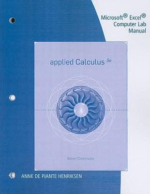 Microsoft Excel Computer Lab Manual for Applied Calculus