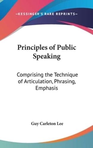 Principles of Public Speaking