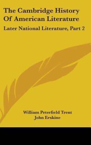 The Cambridge History Of American Literature