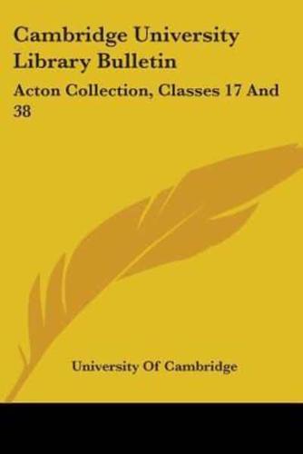 Cambridge University Library Bulletin