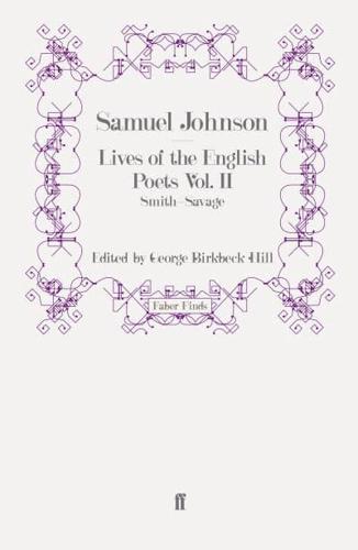 Lives of the English Poets Vol. II