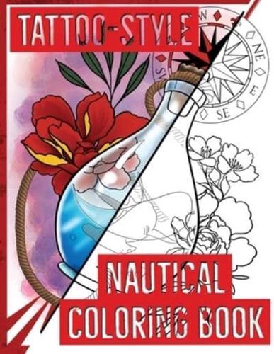 Tattoo-Style Nautical Coloring Book