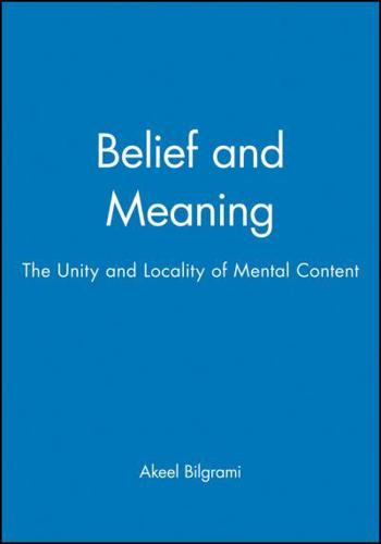 Belief and Meaning