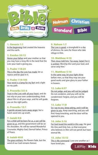 Bible Skills, Drills, & Thrills: Green Cycle Verse Cards - HCSB (Pkg/10)