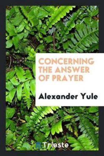 Concerning the Answer of Prayer