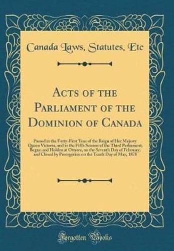 Acts of the Parliament of the Dominion of Canada