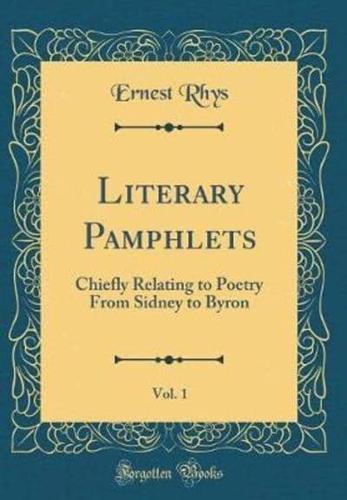 Literary Pamphlets, Vol. 1
