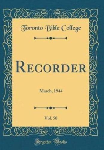 Recorder, Vol. 50