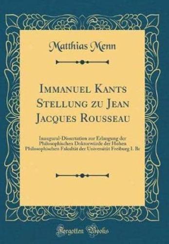 Immanuel Kants Stellung Zu Jean Jacques Rousseau