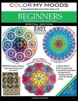 Color My Moods Coloring Books for Adults, Mandalas Day and Night for BEGINNERS / Double Size