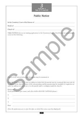 Faculty Jurisdiction Form No. 3: Public Notice
