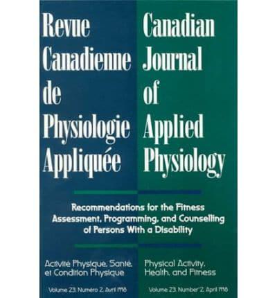 Canadian Journal of Applied Physiology, April 1998