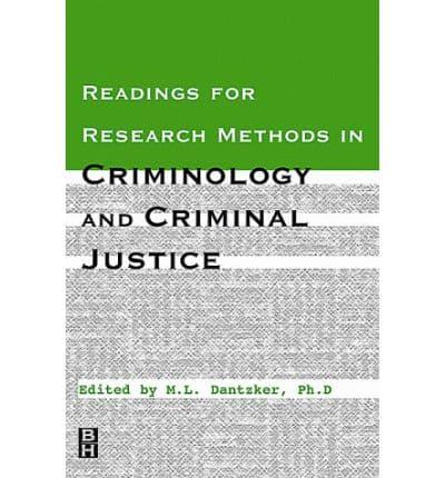 Readings for Research Methods in Criminology and Criminal Justice