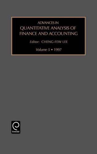 Advances in Quantitative Analysis of Finance and Accounting