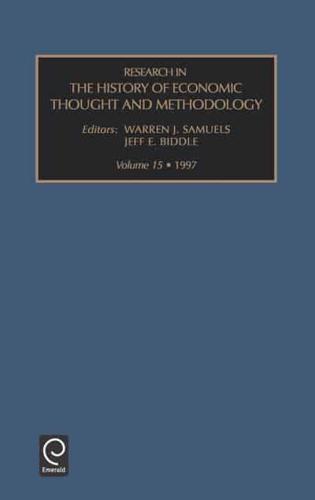 Research in the History of Economic Thought and Methodology