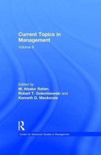 Current Topics in Management. Vol. 8