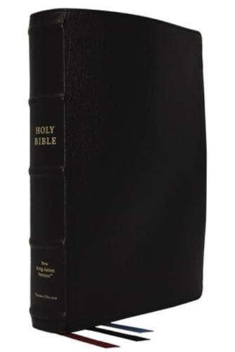 NKJV, Large Print Verse-by-Verse Reference Bible, Maclaren Series, Premium Goatskin Leather, Black, Comfort Print