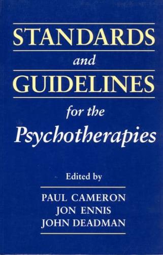 Standards and Guidelines for the Psychotherapies