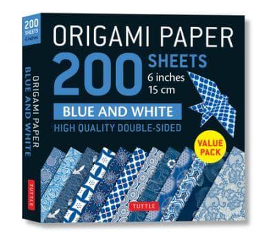 Origami Paper 200 Sheets Blue & White Patterns 6" (15 Cm)
