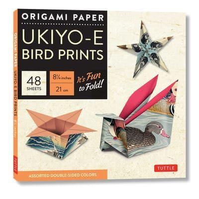 Origami Paper 8 1/4" (21 Cm) Ukiyo-E Bird Print 48 Sheets