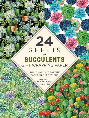 24 Sheets of Succulents Gift Wrapping Paper