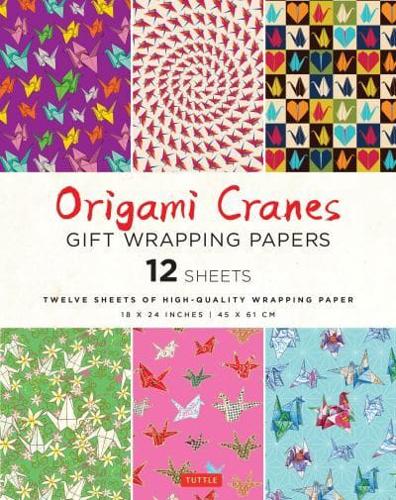 Origami Cranes Gift Wrapping Paper - 12 Sheets