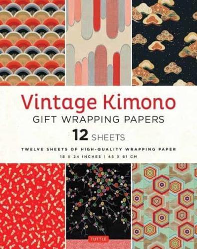 Vintage Kimono Gift Wrapping Paper - 12 Sheets