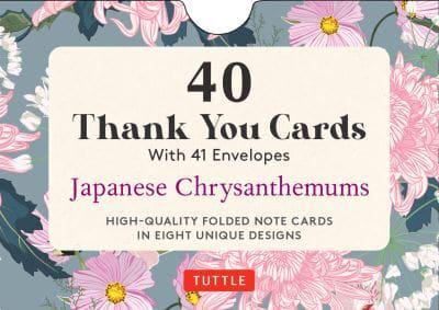 Japanese Chrysanthemums, 40 Thank You Cards With Envelopes