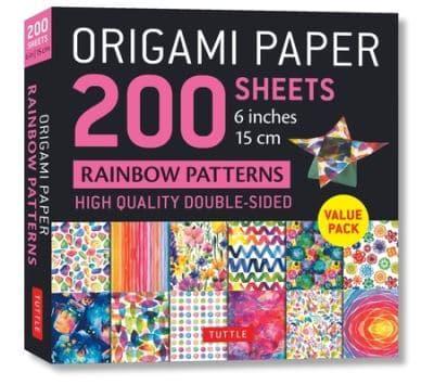 Origami Paper 200 Sheets Rainbow Patterns 6 Inch (15 Cm)