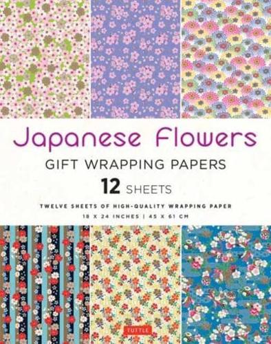 Japanese Flowers Gift Wrapping Papers - 12 Sheets