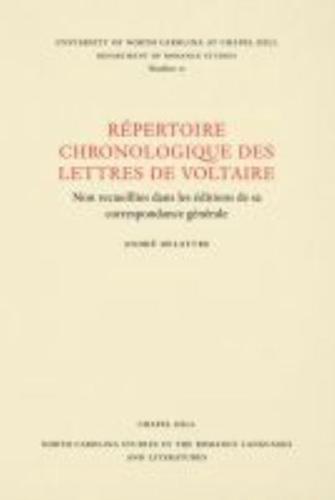 Un Répertoire Chronologique De Lettres De Voltaire
